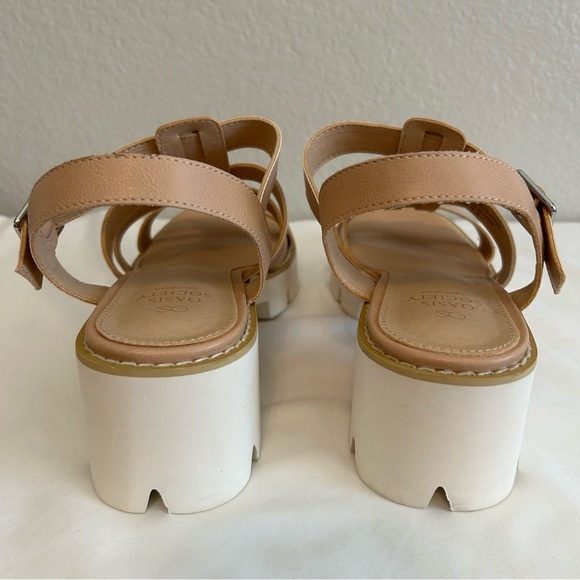 Oasis Society Women’s Platform Gladiator Sandal in Light Tan/White, Size 8.5 - Picture 6 of 9